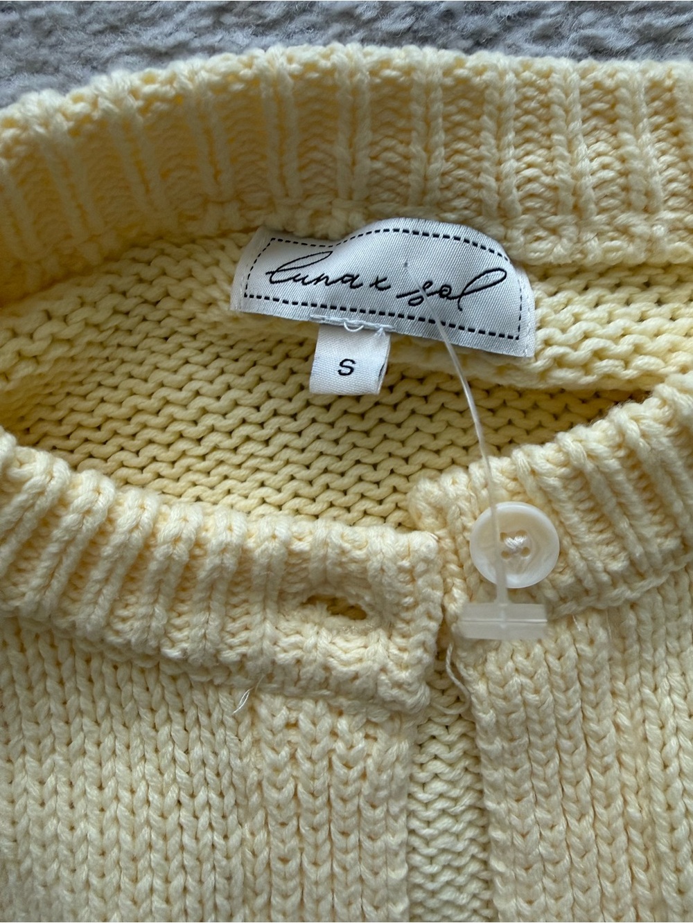 Luna x Sol Women's Yellow Knit Cardigan - Picture 4 of 4